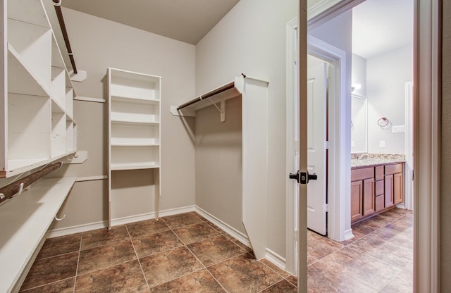 spacious closet with a sink