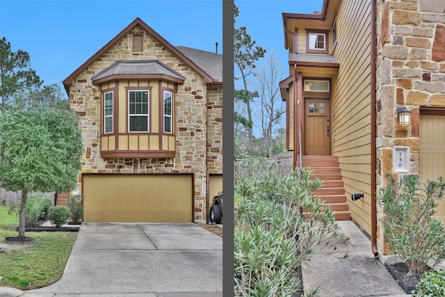 view of front of property featuring a garage