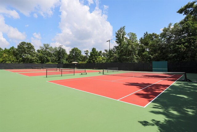 150 Cheswood Forest Dr, Montgomery, TX 77316 - view of tennis court featuring community basketball court and fence