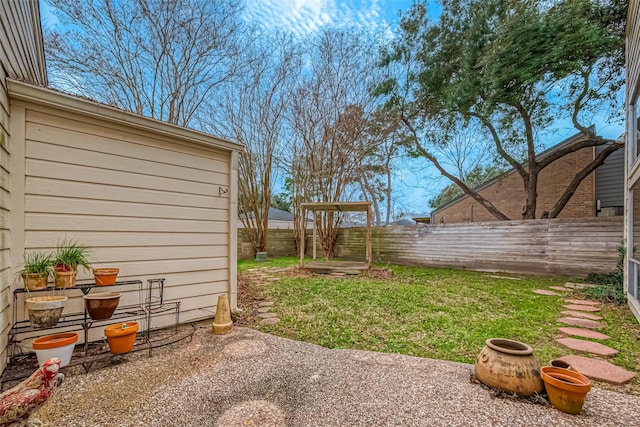 view of yard featuring a patio area