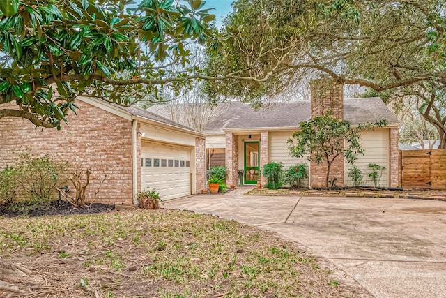 view of front of house with a garage