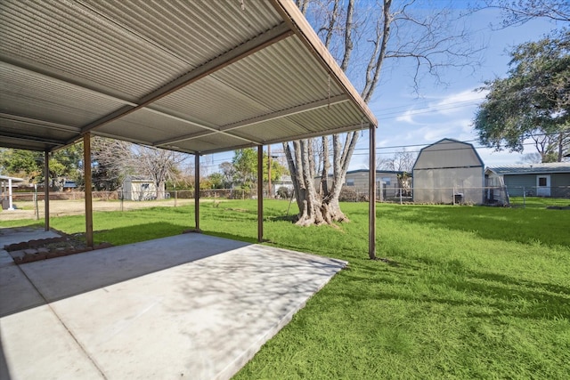 view of yard with a patio and fence