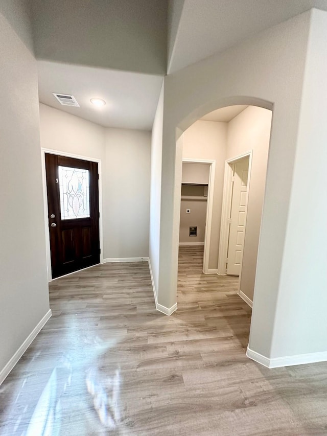 foyer featuring light wood-type flooring