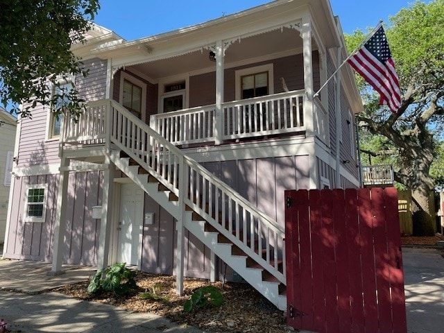 exterior space with covered porch