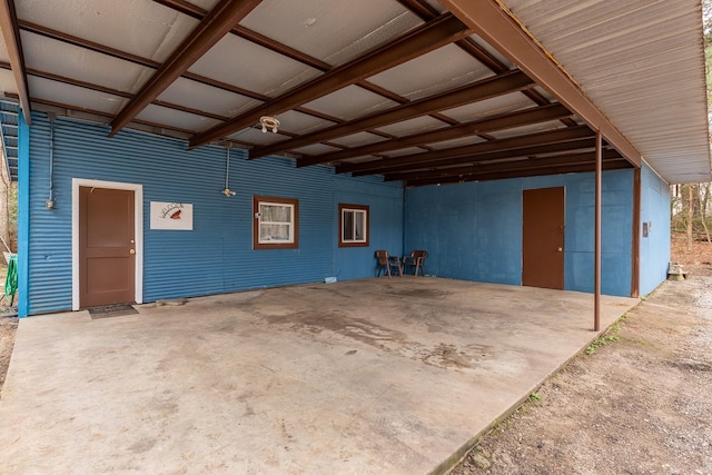 view of garage