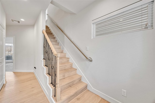 108 Knightsbridge Park Ln, Houston, TX 77018 - stairway with hardwood / wood-style flooring