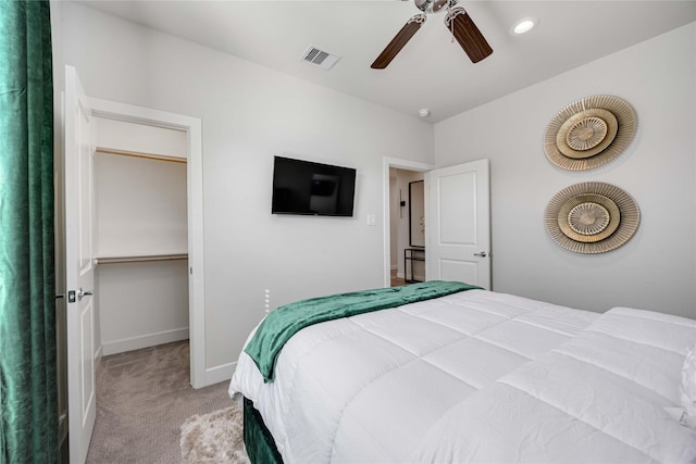 108 Knightsbridge Park Ln, Houston, TX 77018 - bedroom with light carpet and ceiling fan