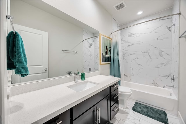 108 Knightsbridge Park Ln, Houston, TX 77018 - full bathroom featuring vanity, shower / tub combo, and toilet