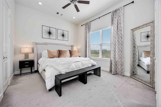 108 Knightsbridge Park Ln, Houston, TX 77018 - bedroom with ceiling fan and light carpet
