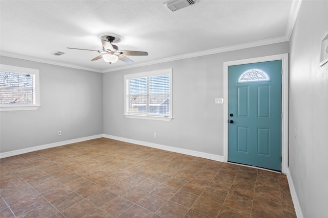 entryway featuring visible vents, plenty of natural light, and baseboards