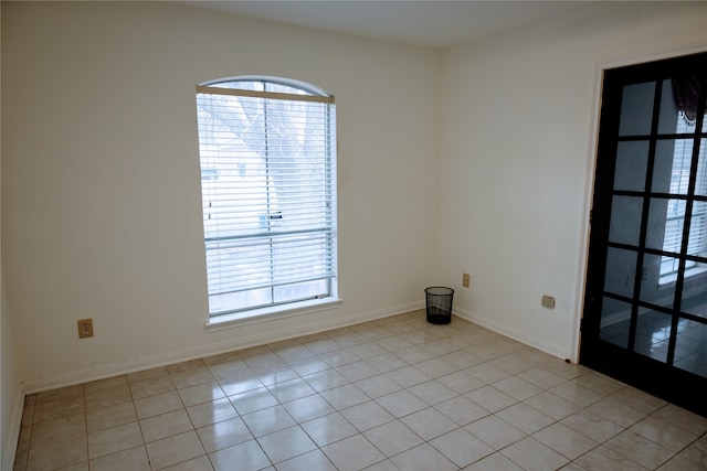 view of spare room