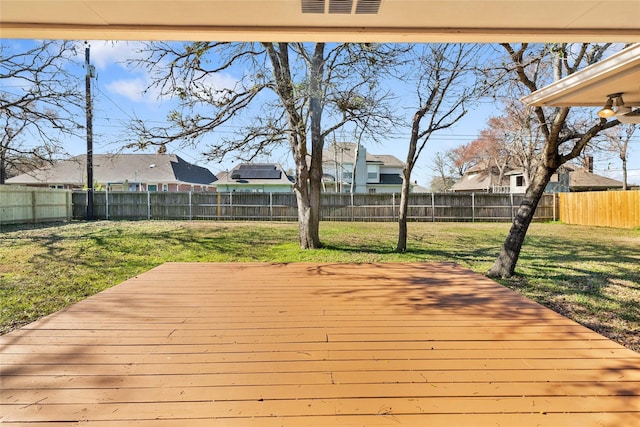 deck with a lawn