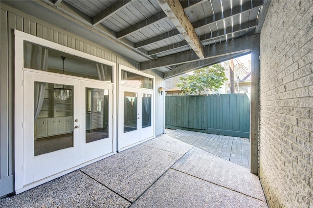 view of patio with french doors