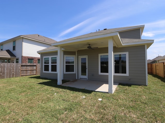 22435 Birchfield Grove Ln, New Caney, TX 77357 - rear view of property with ceiling fan and a patio