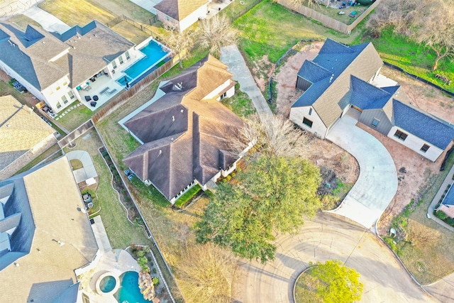 aerial view featuring a residential view