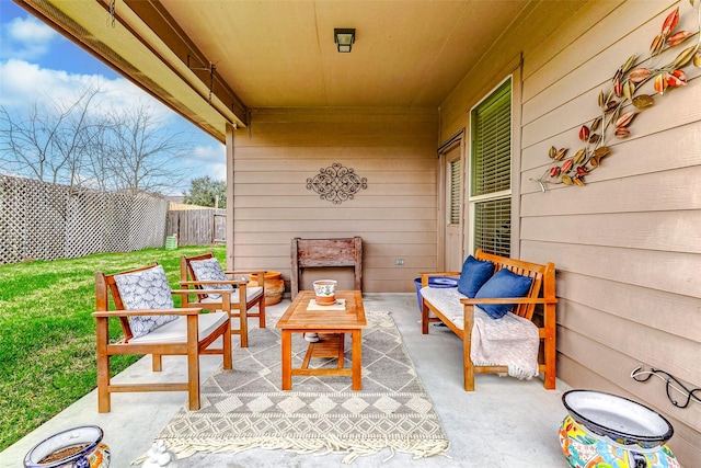 view of patio / terrace with an outdoor hangout area