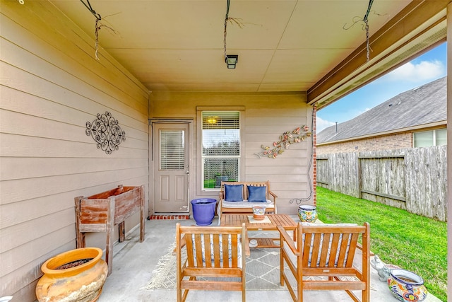 view of patio with outdoor lounge area