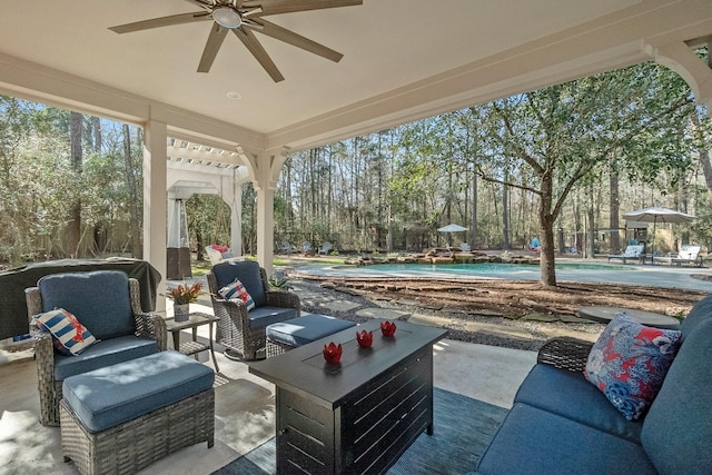 view of patio / terrace with an outdoor living space