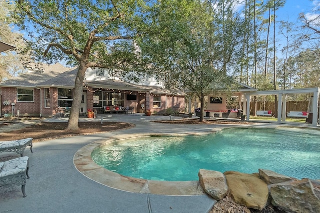 view of pool with a patio