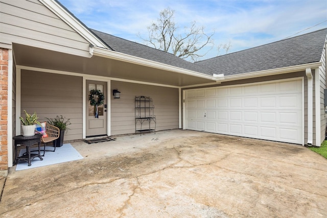 entrance to property with a garage