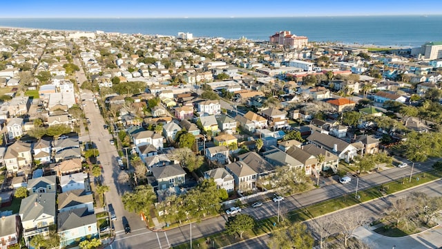 aerial view with a residential view and a water view