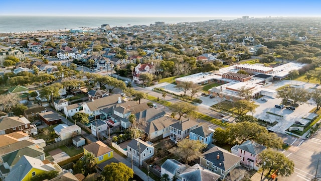 bird's eye view with a water view and a residential view