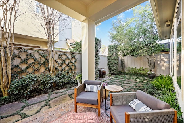 view of patio / terrace with a fenced backyard