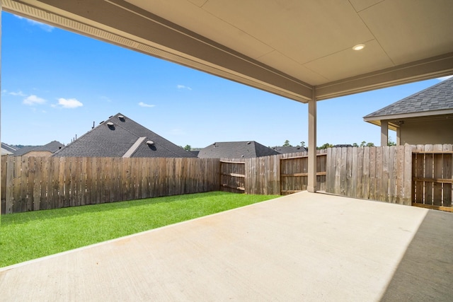 view of patio featuring a fenced backyard