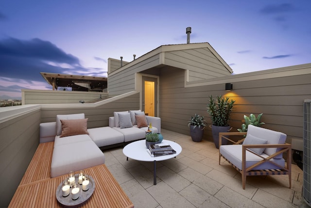 view of patio featuring an outdoor hangout area