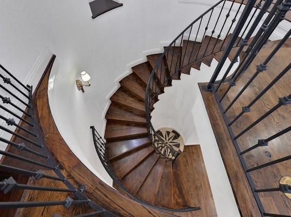 stairs with a high ceiling