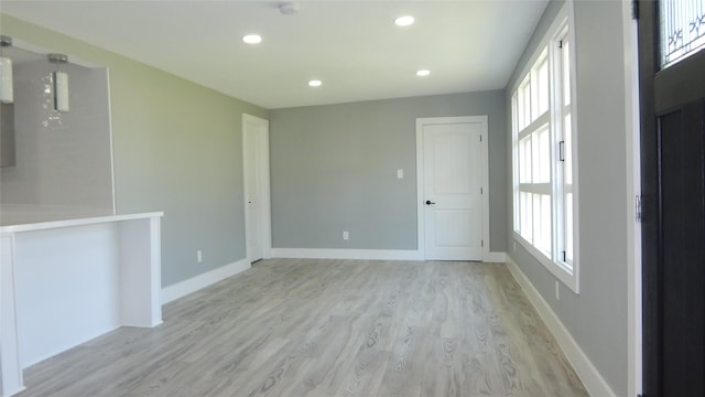 empty room featuring light hardwood / wood-style flooring