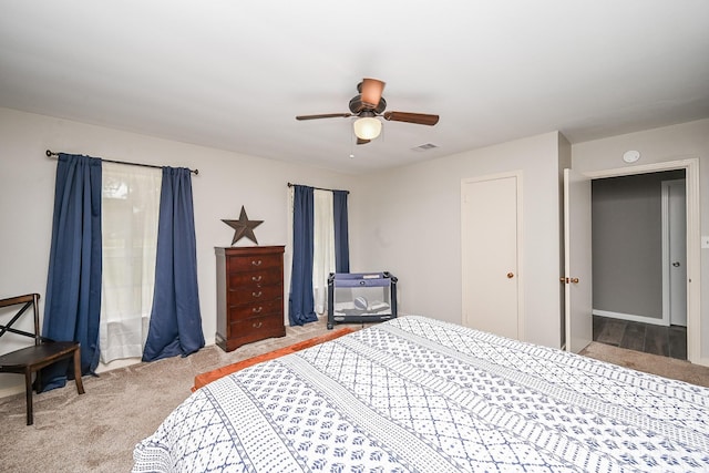 1133 Peebles St, Hempstead, TX 77445 - carpeted bedroom featuring ceiling fan