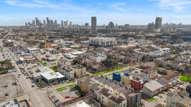 bird's eye view with a city view