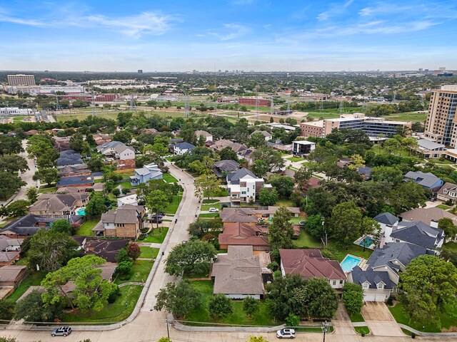 4102 Levonshire Dr, Houston, TX 77025 - aerial view of property and surrounding area with nearby urban area