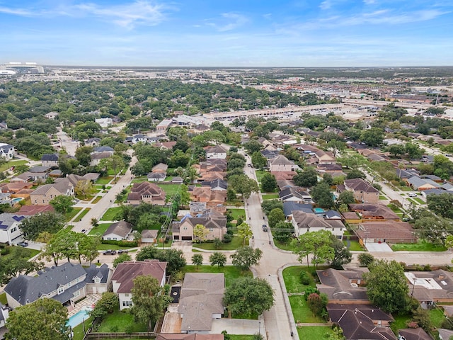 aerial view featuring a residential view