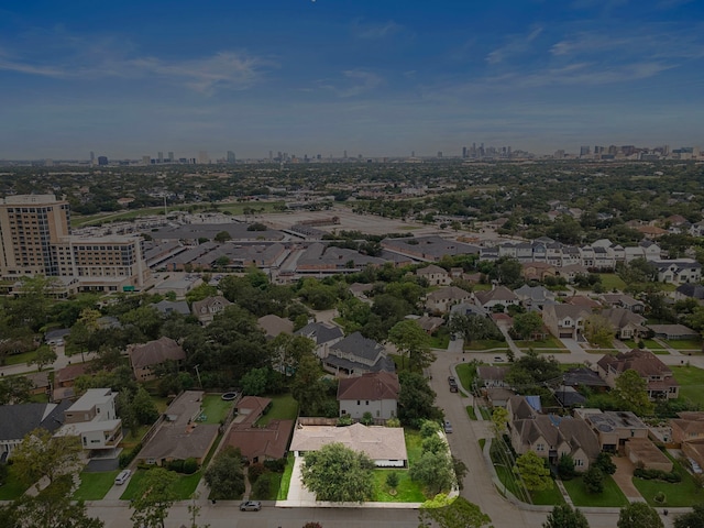 aerial view with a city view