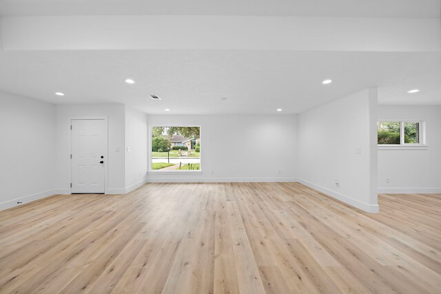 4102 Levonshire Dr, Houston, TX 77025 - empty room featuring light wood-style flooring, recessed lighting, and baseboards