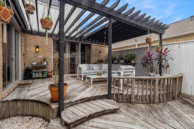 506 Fox Briar Ln, Sugar Land, TX 77478 - deck with a pergola and an outdoor living space