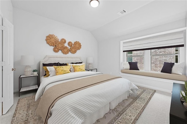2666 Woodforest Pkwy N, Montgomery, TX 77316 - carpeted bedroom featuring visible vents, baseboards, and vaulted ceiling