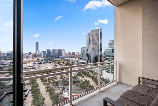 balcony with a view of city