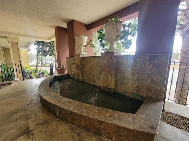 welcome area with a hot tub