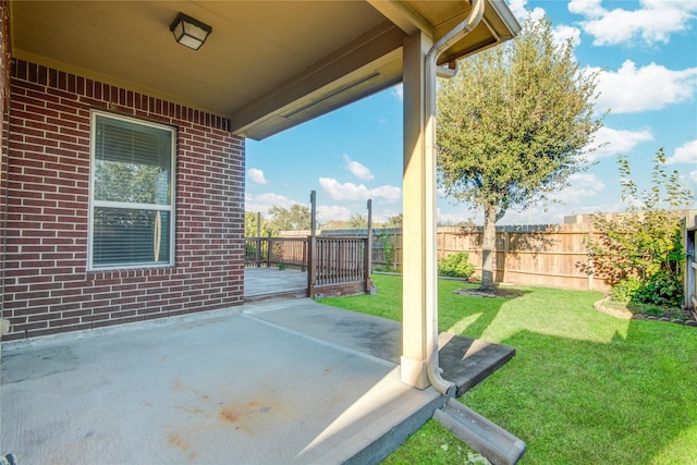 view of patio with a fenced backyard