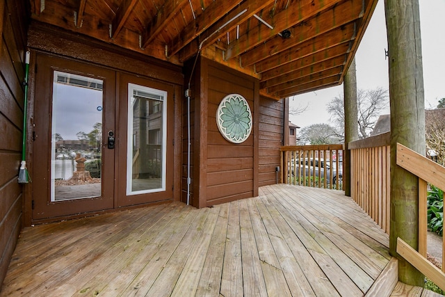 653 Davis Rd, League City, TX 77573 - wooden terrace with french doors
