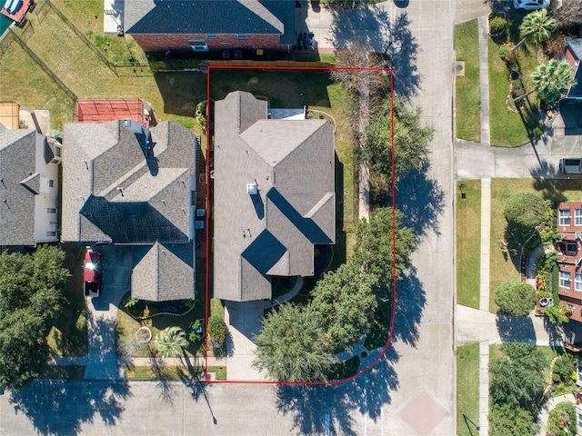 bird's eye view with a residential view