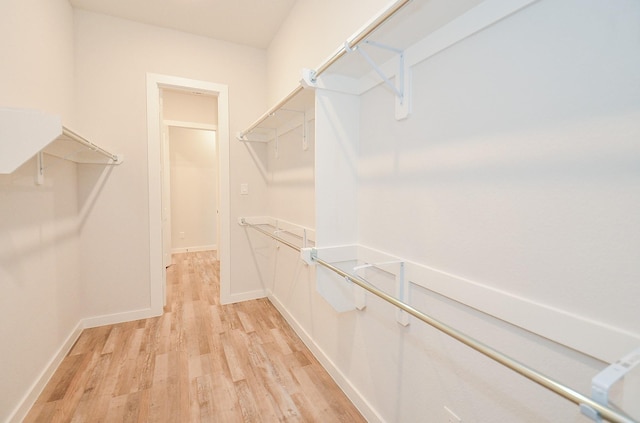 spacious closet with light wood-type flooring