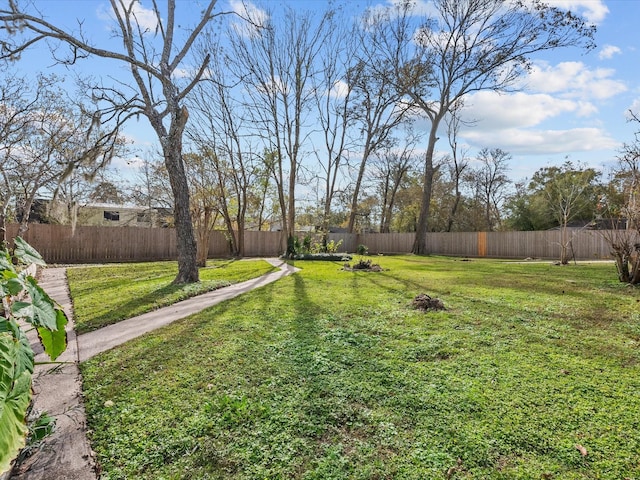 view of yard featuring fence