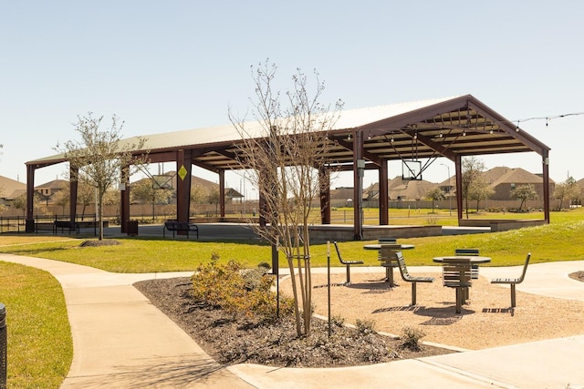 view of home's community featuring a gazebo and a yard