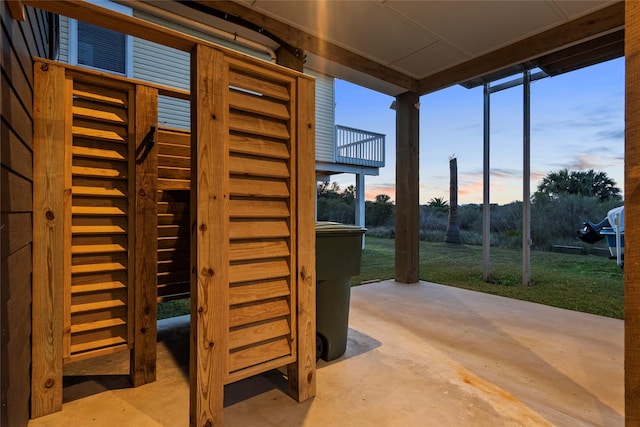 22318 Vista Del Mar, Galveston, TX 77554 - outdoor structure at dusk with a lawn