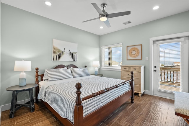 22318 Vista Del Mar, Galveston, TX 77554 - bedroom featuring visible vents, multiple windows, and wood finished floors
