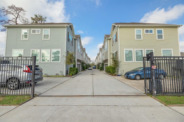 view of road with a residential view